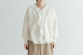 予約 G997 ANTIQUE LACE KNIT CARDIGAN snow white 10月中〜10月末 1