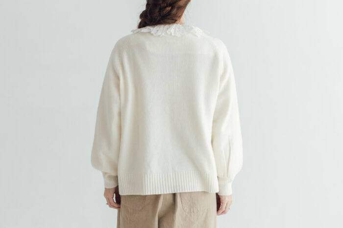 予約 G997 ANTIQUE LACE KNIT CARDIGAN snow white 10月中〜10月末 3