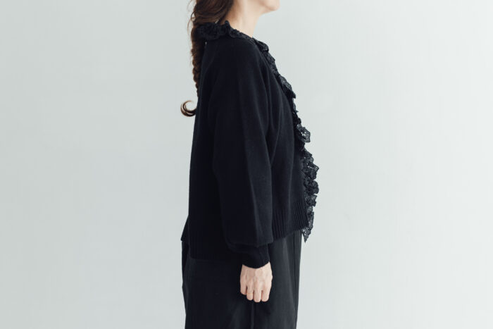 予約 G997 ANTIQUE LACE KNIT CARDIGAN balck 10月中〜10月末 2