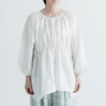 BUCK BUTTON  BLOUSE B.white