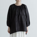 BUCK BUTTON  BLOUSE black