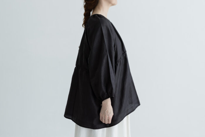 BUCK BUTTON  BLOUSE black 2