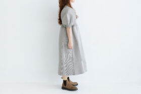 LILLIAN YARN PUFF SLEEVE DRESS gray 2