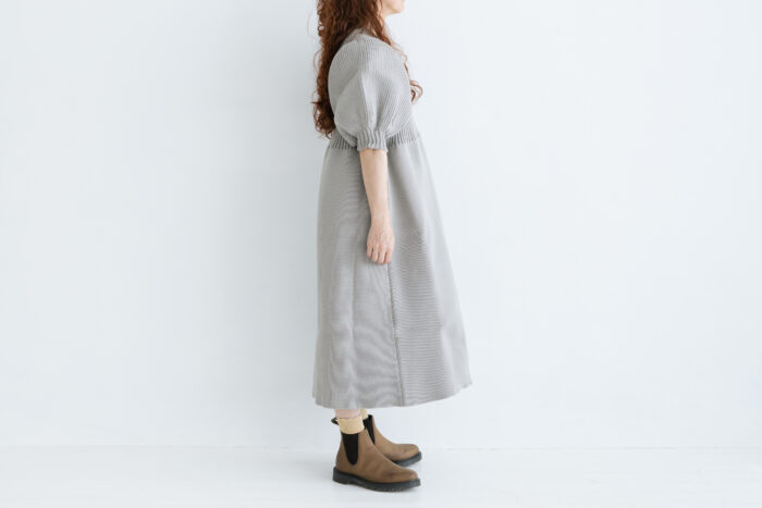 LILLIAN YARN PUFF SLEEVE DRESS gray 2