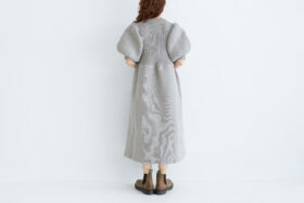 LILLIAN YARN PUFF SLEEVE DRESS gray 3