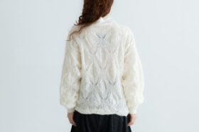 葉：モヘアニットハイネックセーター off white 3