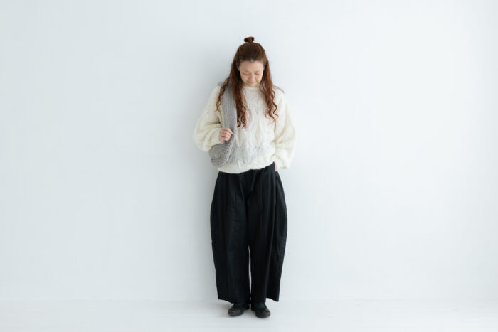 葉：モヘアニットハイネックセーター off white 6