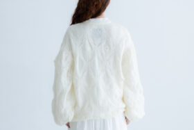 葉：モヘアニットカーディガン off white 3