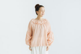 予約 G1045 ANTIQUE PIERROT COLLAR BLOUSE dusty pink 3月中〜3月末 4