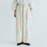 予約 G1041 ANTIQUE FLOWER PRINT WIDE PANTS fade pink flower 3月中〜3月末