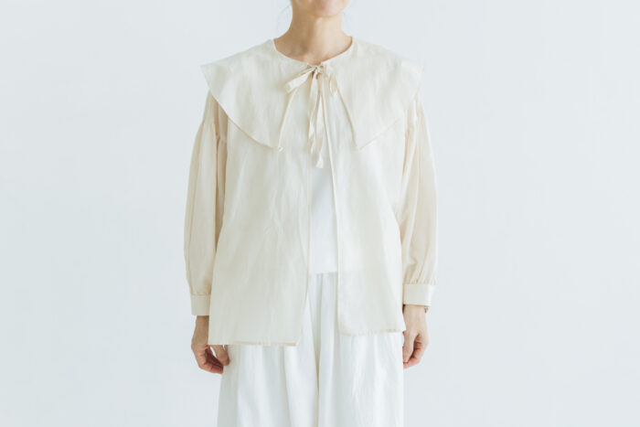 予約 R300 SHEER HAORI BLOUSE  ecru 4月末〜5月初 1