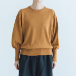 予約 G1034 GATHER SLEEVE KNIT PULL OVER camel 2月末〜3月初