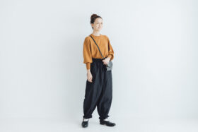 予約 G1034 GATHER SLEEVE KNIT PULL OVER camel 2月末〜3月初 5