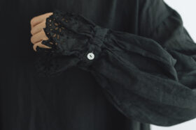 予約 G1022 ANTIQUE LACE SLEEVE ATELIER ONE PIECE noir 2月初〜2月中 4