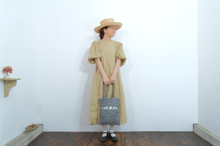 No.7507 LINEN GINGHAM CHECK TOTE BAG  5-7月 4