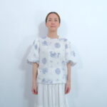 No.7444 TRELLIS C.S BALLOON SLEEVE BLOUSE  5-7月