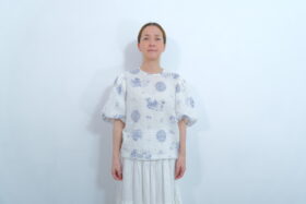 No.7444 TRELLIS C.S BALLOON SLEEVE BLOUSE  5-7月 1