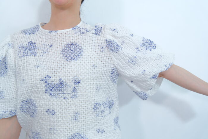 No.7444 TRELLIS C.S BALLOON SLEEVE BLOUSE  5-7月 4