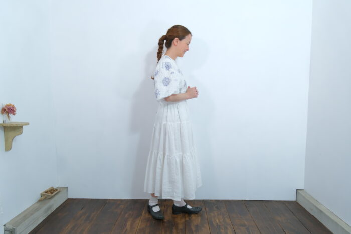 No.7478 LINEN COTTON TIERED SKIRT  5-7月 5