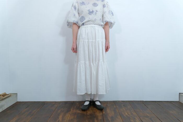 No.7478 LINEN COTTON TIERED SKIRT  5-7月 1