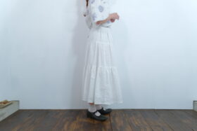 No.7478 LINEN COTTON TIERED SKIRT  5-7月 2