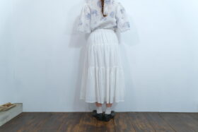 No.7478 LINEN COTTON TIERED SKIRT  5-7月 3