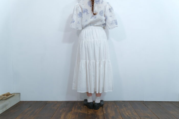 No.7478 LINEN COTTON TIERED SKIRT  5-7月 3