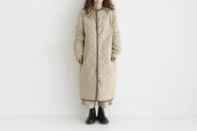 QUILTING LONG COAT beige 1