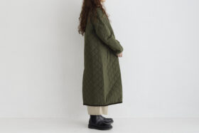 QUILTING LONG COAT khaki 2