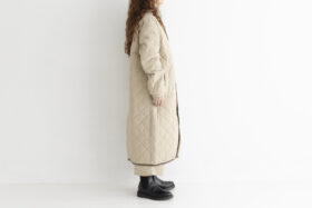 QUILTING LONG COAT beige 2