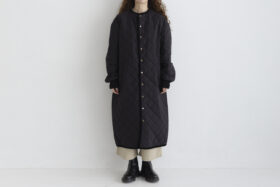 QUILTING LONG COAT black 1