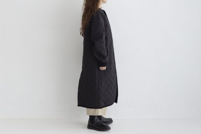 QUILTING LONG COAT black 2