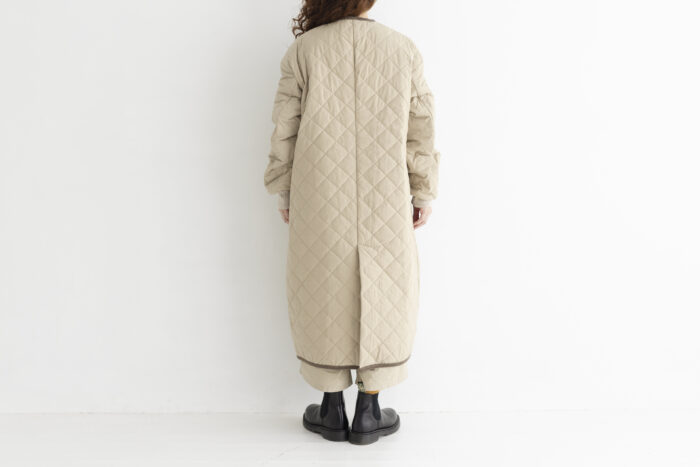 QUILTING LONG COAT beige 3