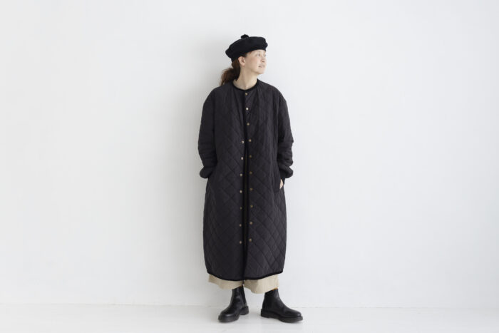 QUILTING LONG COAT black 5